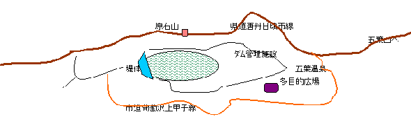 鷹生ダム周辺マップの画像