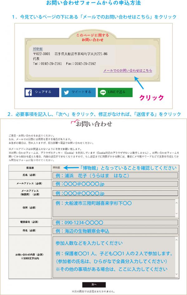 お問い合わせフォームの入力方法