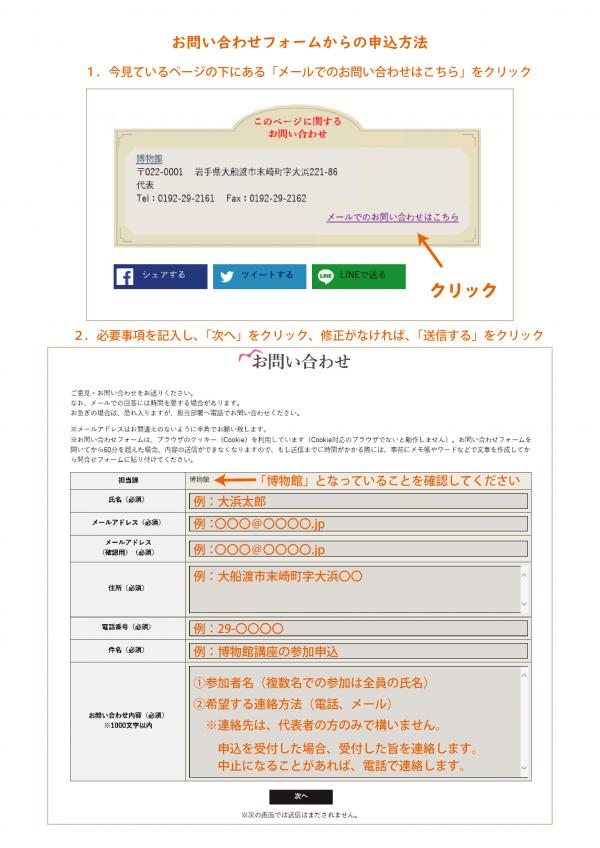 お問い合わせフォームの入力方法