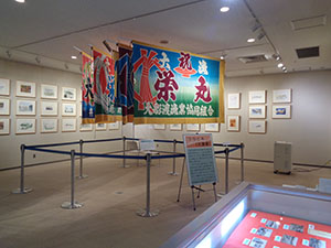 大漁旗の展示の様子