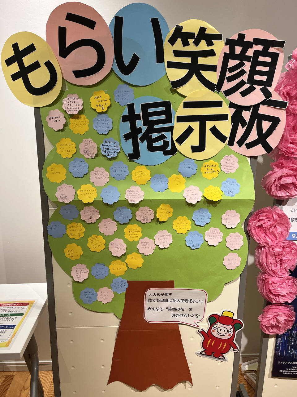 もらい笑顔掲示板写真