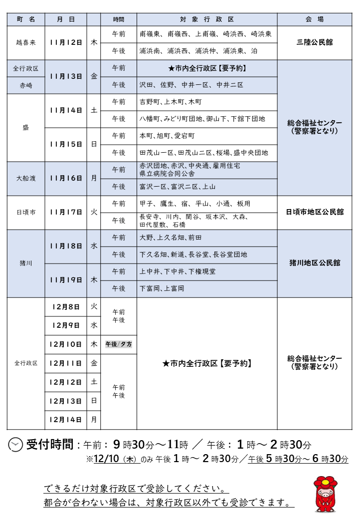 日程表